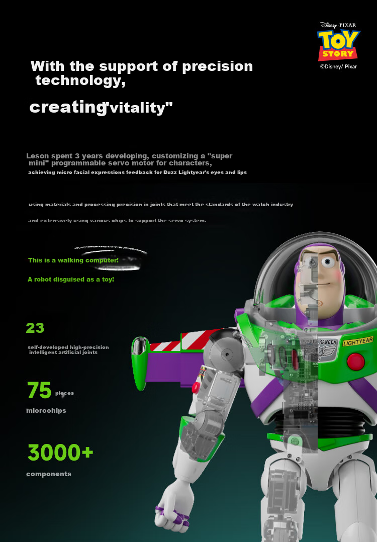 Lesenjiqiren Robosen Disney Toy Story 5 Official Merchandise, AI Artificial Intelligence Robot, Gift for Adults And Childre 7