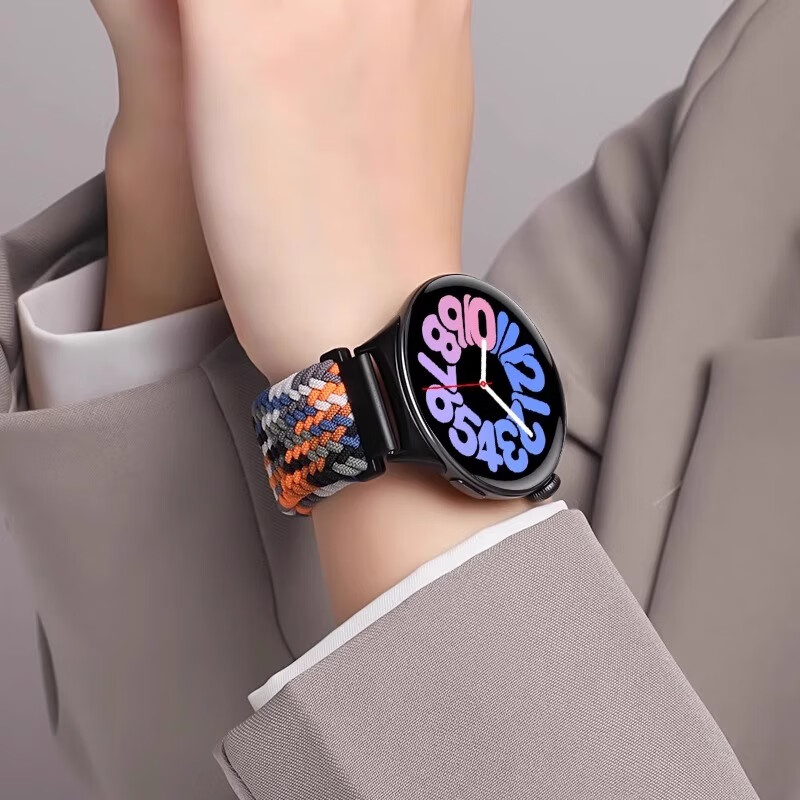 CHENSONG Compatible with Vivo/iQOO WATCH 5 Braided Nylon Loop Strap, Black Chocolate Color