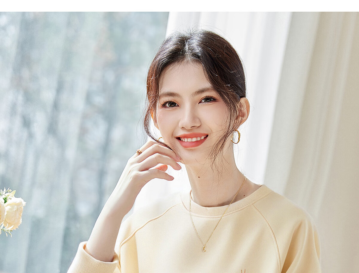 PinCai Relaxed Fit Sweatshirt for Women, Solid Color Round Neck Simple Loose Sweatshirt, Fashionable Casual Versatile Top P143W1031 27