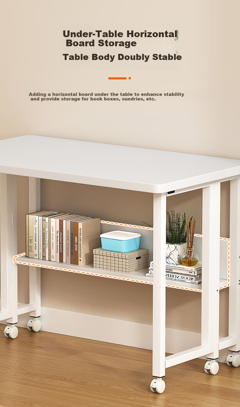 Jingzhihongwei Folding Computer Desk, Bedroom Home Desktop, Student Writing Desk, Simple Modern Writing Table, Mobile Work Office Desk 5