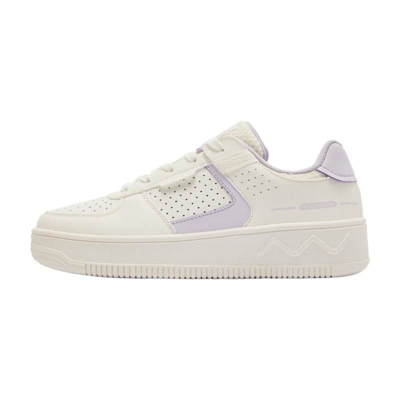 361° Women's Sports Shoes, Autumn Breathable Retro Thick-Soled Heightening Wear-Resistant White Sneakers Casual Skateboard Shoes 682426611-5