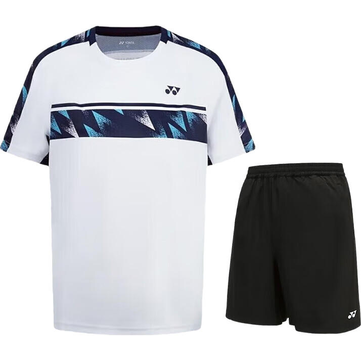 Комплект спортивной одежды YONEX для мужчин, шорты и футболка с коротким рукавом, белый, размер L