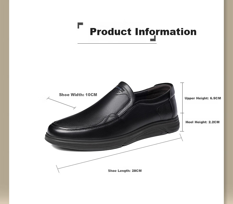 LAORENTOU Business Casual Leather Shoes for Men, Spring And Autumn Breathable Cowhide Formal Wedding Dad Shoes, LA11393 Black 39 2