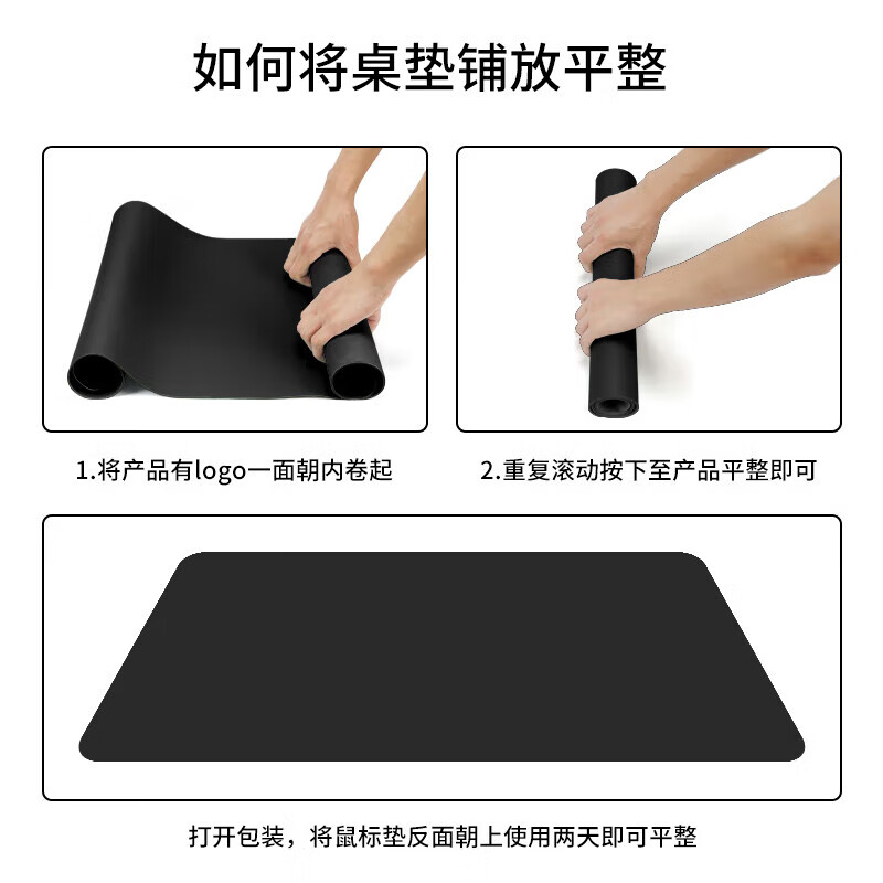 JPLAYER Mouse Pad Extra Large Office Desk Mat Laptop Pad Keyboard Mat Home Office Writing Desk Gaming Waterproof Pad Leather Customizable Black 100*50cm