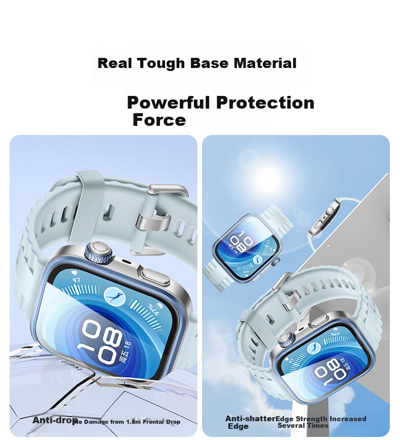 Smorss [2 Pieces AR Anti-Glare Quick Application Tool] for Huawei Watch Fit 4 Pro Protective Film, Huawei Watch Fit 4 Pro Tempered Glass Film, Anti-Glare, Anti-Reflective, Scratch-Resistant Watch Film 6