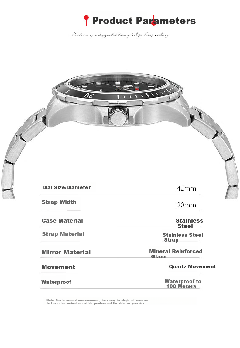 Mondaine Swiss Imported Genuine Quartz Casual Men's Watch, Qixi Festival And Father's Day Gift, WBX.45220.SW 2