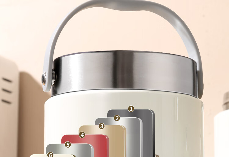 Ymer Double-Layer Insulated Lunch Box, Extra Long Handle, for Office Workers And Students, Self-Operated New Stainless Steel Soup Pot And Bowl 4