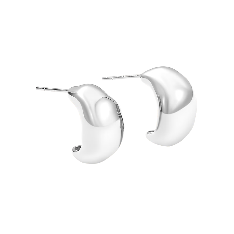 Arsis Free-Style Flowing Dangle Earrings for Women, Fashionable Versatile Ear Studs, Birthday Gift for Girlfriend, Silver Color