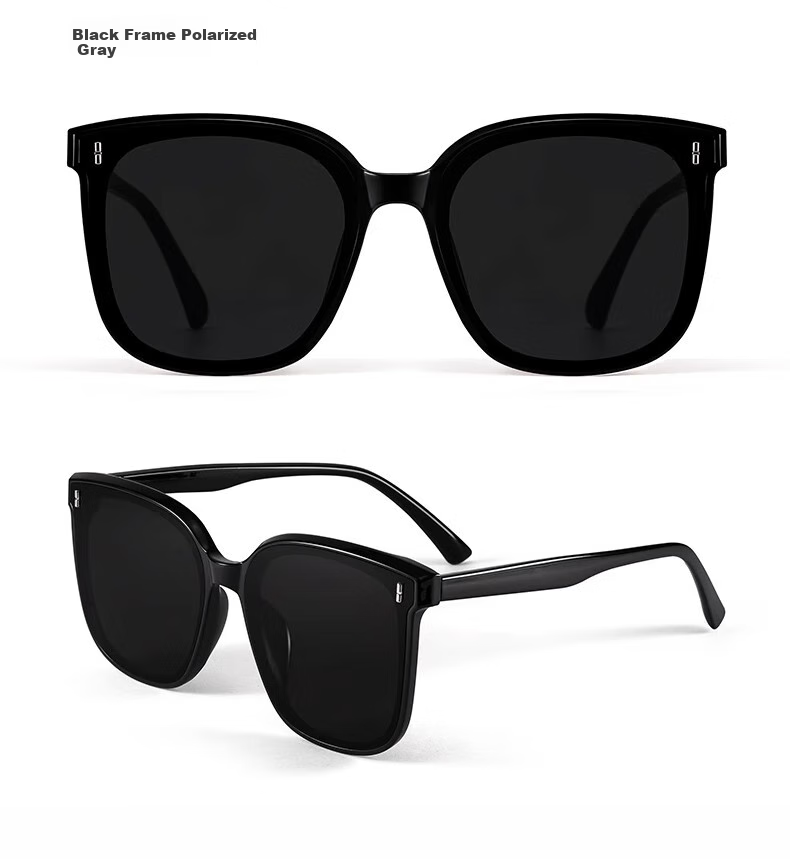 Cuntiandaofu Sunglasses, Polarized Sunglasses, Cool Big Face Driving-Specific UV Protection Sunglasses, Black Frame Polarized Gray 14