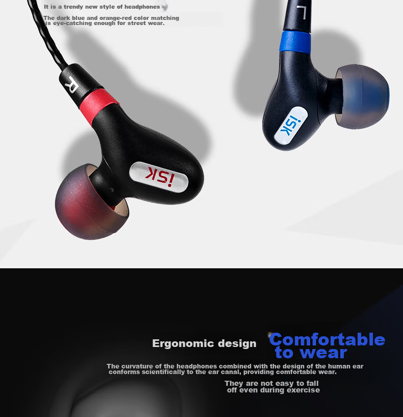 ISK SEM9 In-Ear Sports Monitoring Headphones for Mobile Phones, Computers, Sound Cards, Karaoke, Recording, Live Streaming Monitoring with Ear Return, High-Fidelity Gaming And Music Earplugs, Comfortable to Wear 4