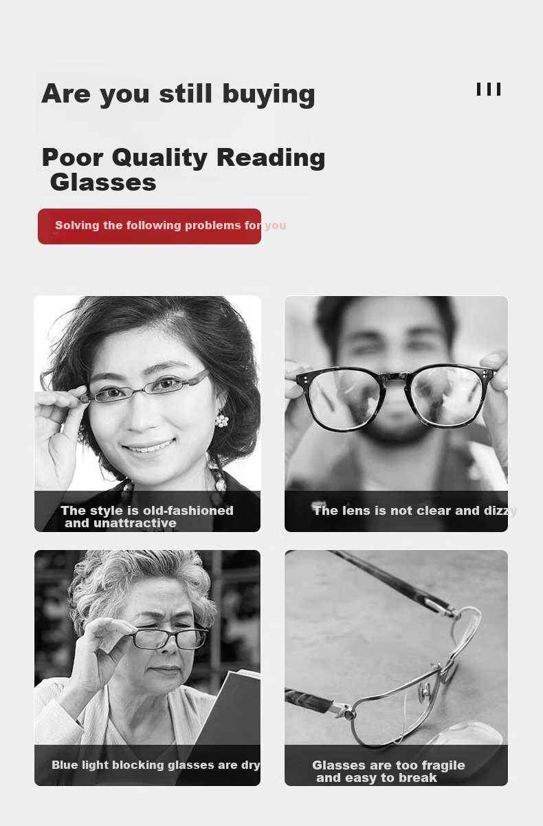 FENCHI Reading Glasses for Men, Ultra-Light Anti-Blue Light Fatigue-Resistant High-End Brand Genuine Product High-Definition Middle-Aged Women Elderly Presbyopic Glasses 2