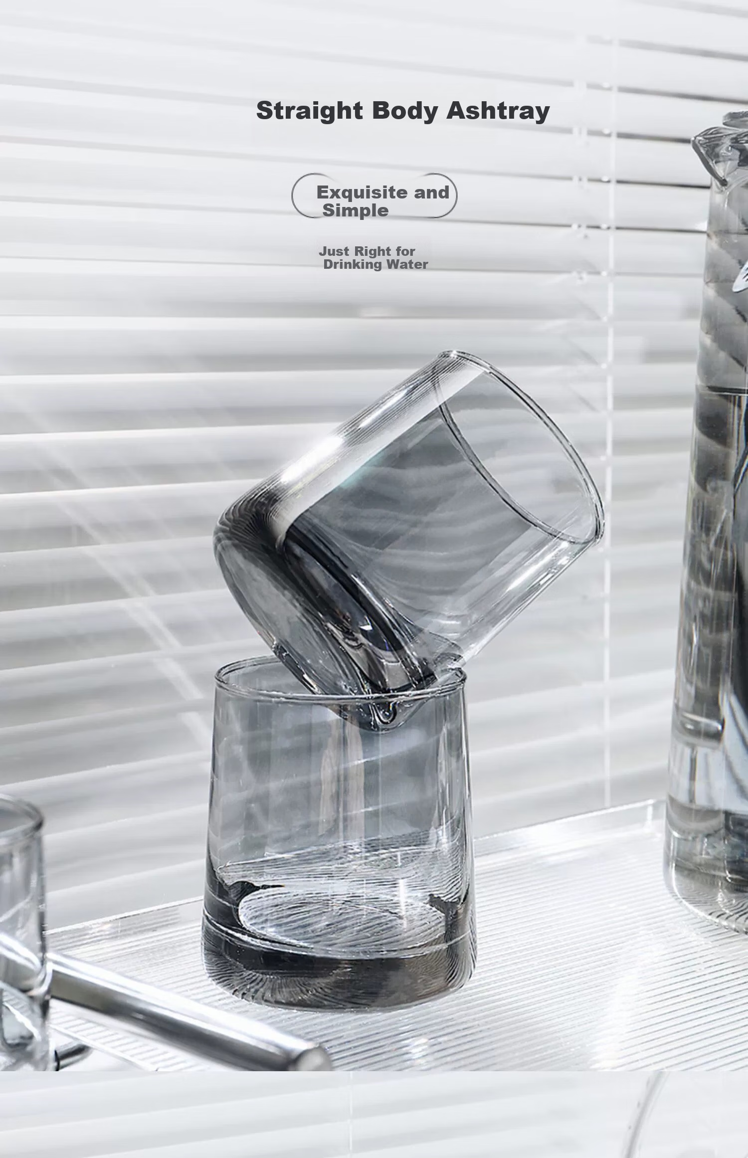CRISTALGLASS Heat-Resistant Glass Cup Set for Home Use, Drinking Cups for Water And Tea, Stylish And High-Quality Water Set for Guests 4