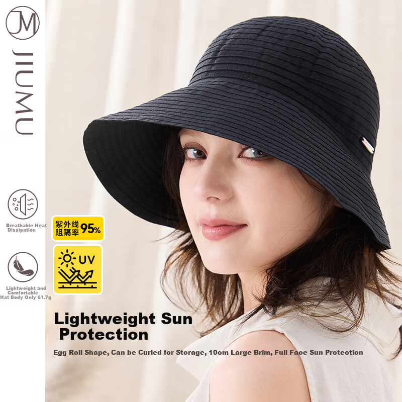 JIUMU Sun Protection Hat for Women, Sun Visor Cap, Fisherman Hat, Summer Outdoor Face-Covering UV Protection Hat