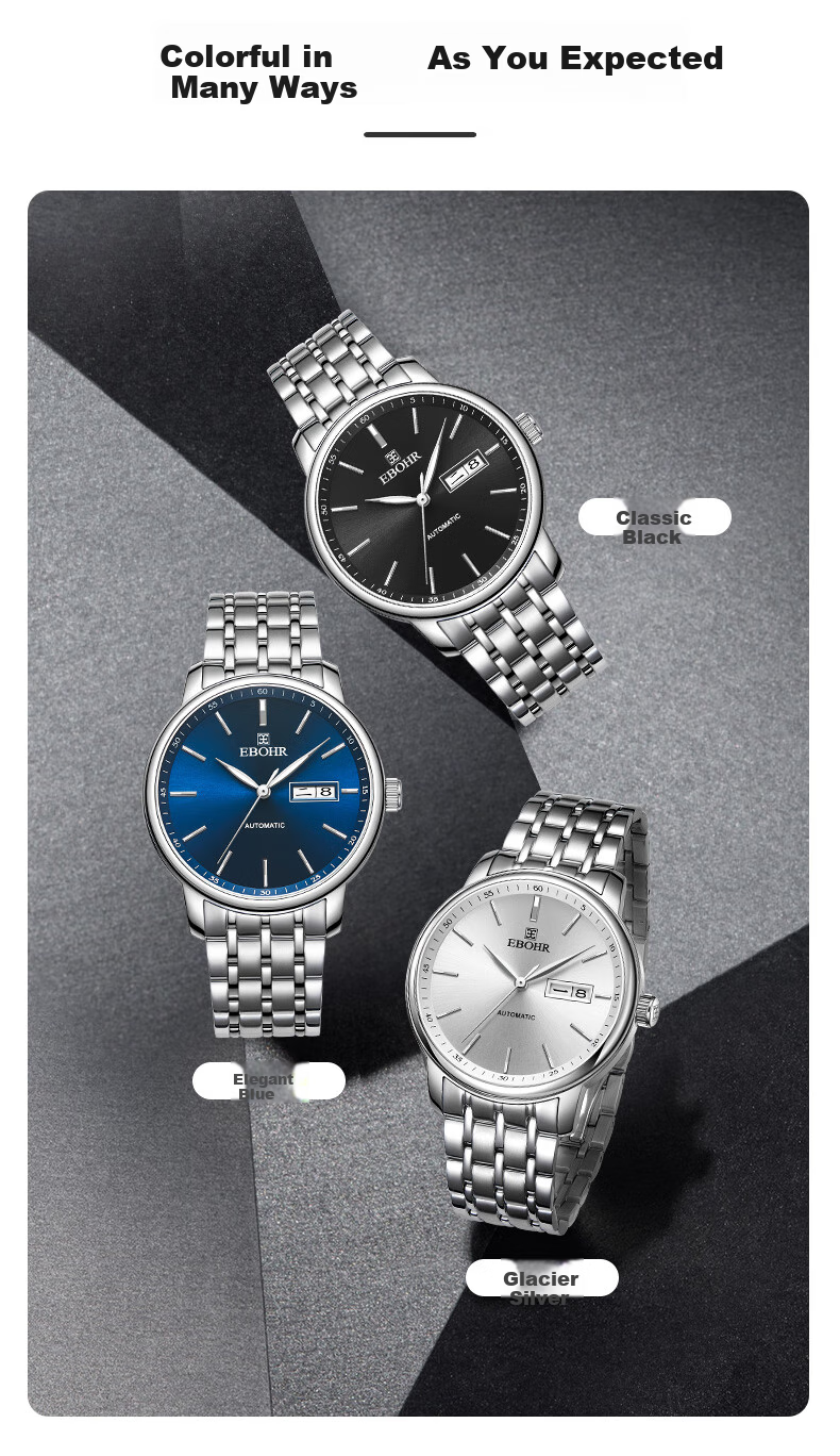 EBOHR Men's Watch, Master Series Automatic Mechanical Watch for Men, Gift for Boyfriend on Birthday Or Holiday, 51879318 12