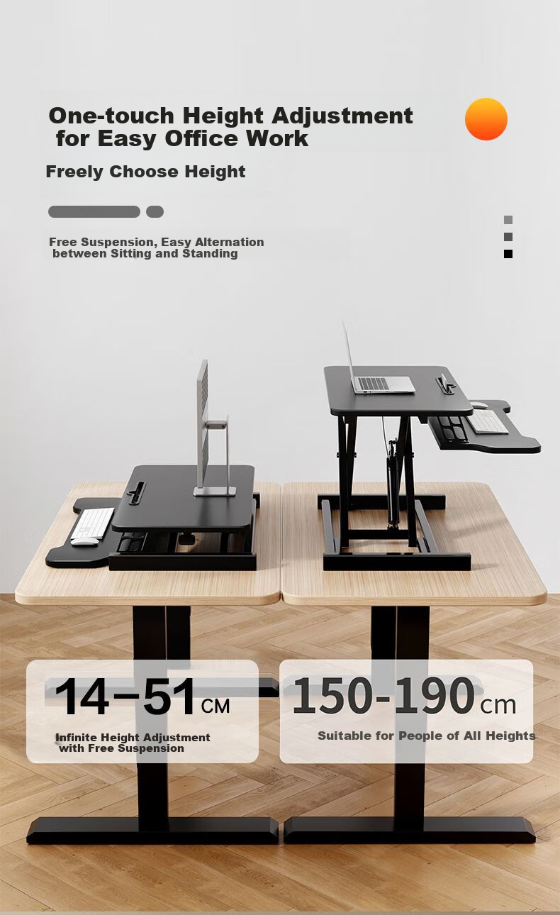 Gupujia Height Adjustable Computer Desk, Office Standing Desk with Lift Mechanism, Adjustable Workstation, Standing Desk with Lift 6