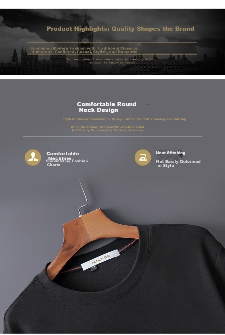 ROMON Men's Sweatshirt, Spring And Autumn Business Mid-High Collar Long-Sleeve T-Shirt, Casual Base Layer Jacket for Men, LM115 Green 2XL 2