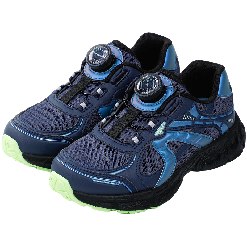 DR·KONG Toddler Shoes, Sneakers for Autumn, Boys And Girls, Rotary Buckle Strap, Children's Shoes, 2B16A3016BM, Blue, Size 28