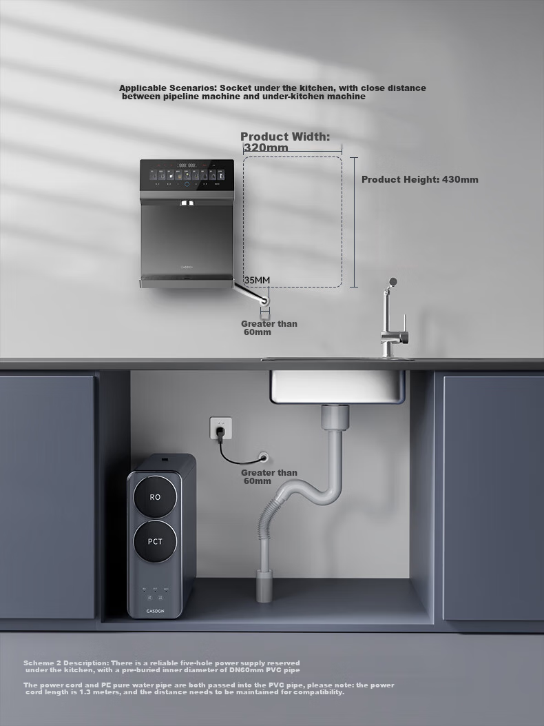 CASDON Wall-Mounted Direct Drinking Water Dispenser with Refrigeration And Heating Functions, Integrated Beverage Machine for Home Use, Sideboard Model KG1, Yang Mi's Choice 33
