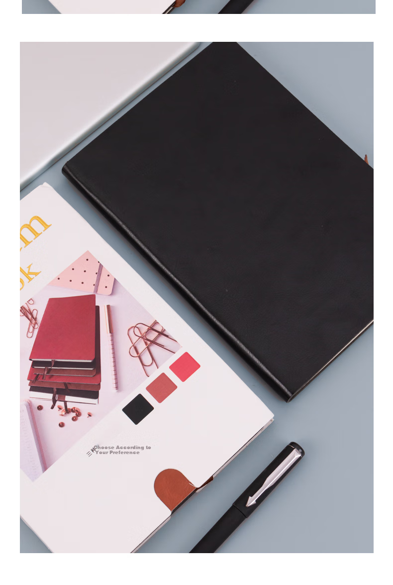 TRNFA TN-JA5001 Red Vintage Lambskin Notebook with Color-Changing PU Litchi Pattern, 80g Thick Dorin Paper, Business Notebook, Retro Red 8