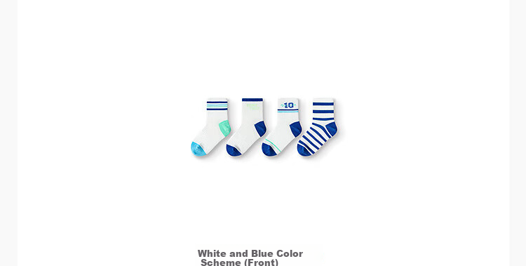 BALABALA Children's Boat Socks, Summer Mesh Socks, Thin Style, Boys And Girls Short Socks, Preppy Style, Elastic, Four Pairs Pack, 209225172206 19