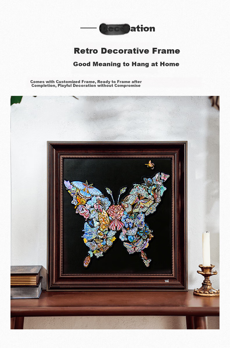 TOI Wooden Puzzle with Frame, 100 Pieces, The Little Prince, Handmade Toy, Birthday Gift, Shaohua Butterfly Dream 4