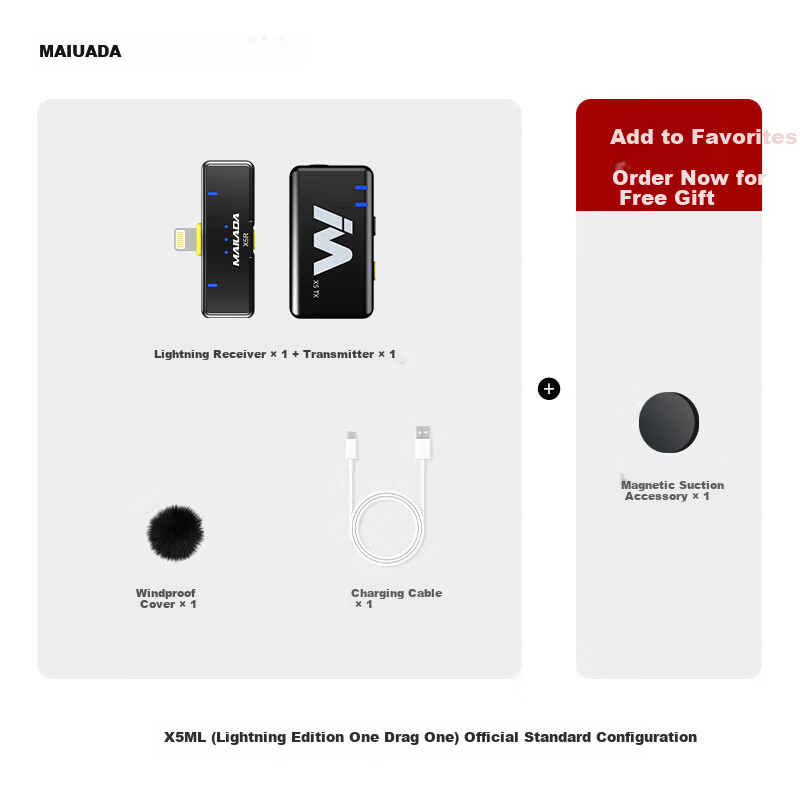Беспроводной петличный микрофон Mailada X5ML Apple Version для iPhone, iPad, прямой эфир, запись видео