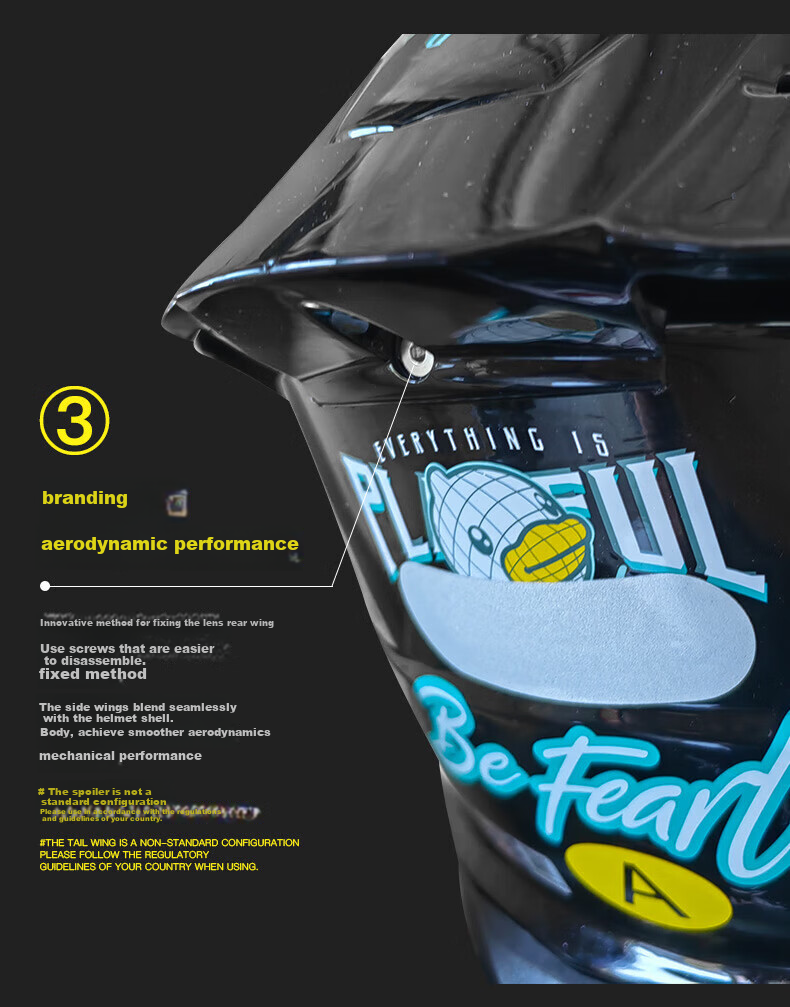 Tanked Racing Motorcycle Helmet T153S, Anti-Fog Black Future Technology [Duck Co-Branded Edition], XXXXL 5