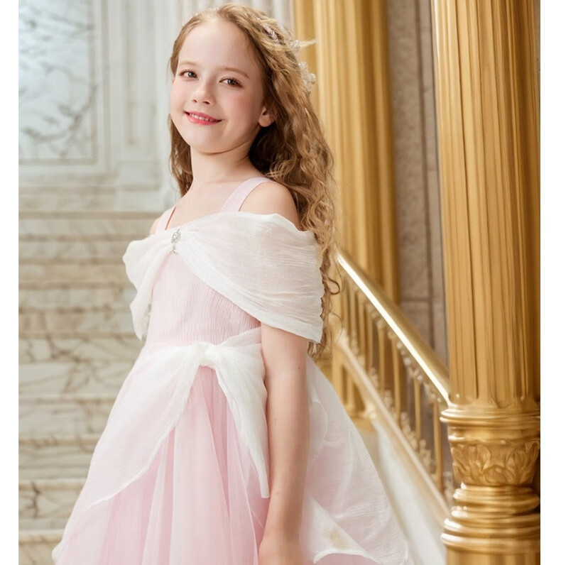 I natural Angel Sleeping Beauty Aurora Princess Dress Girls Pink Fairy Tale Forest Style Birthday Dress 21