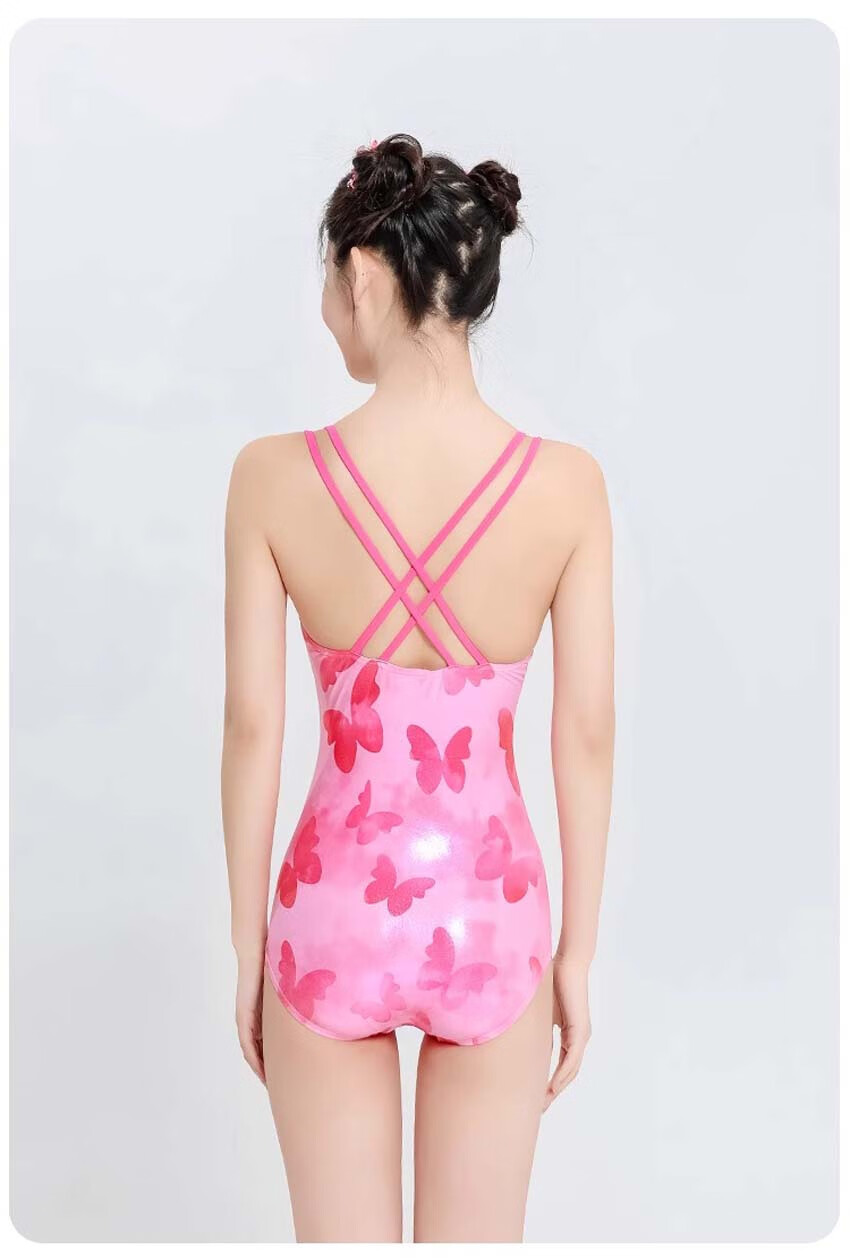 Barbie Women's Competitive Swimsuit One-Piece Triangle Sexy Printed Backless Swimwear for Professional Training in Swimming Pools 8
