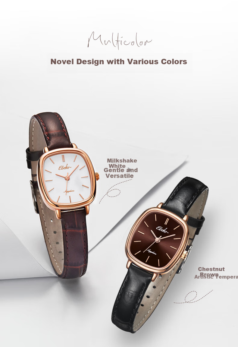 EBOHR Women's Watch, Kana Series, Fashionable White Dial Quartz Ladies Watch, Gift for Girlfriend's Birthday Or Mid-Autumn Festival, Model 51653446 12