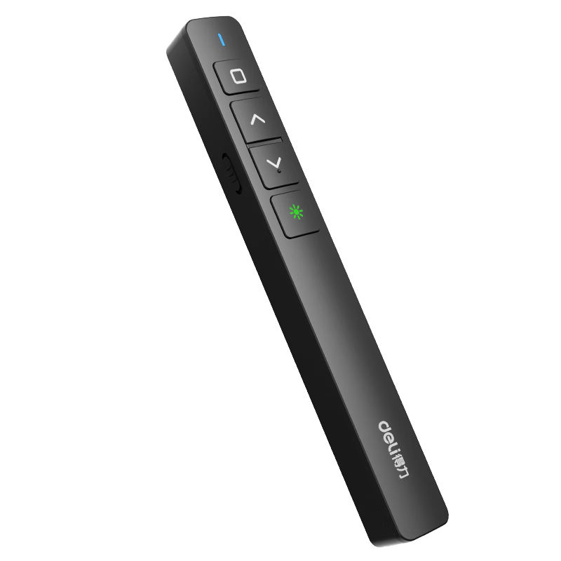 Deli Presentation Remote for Teachers, PPT Laser Pointer, Laser Pointer for Lectures, Wireless Presenter Remote, Courseware Pointer, Cat Teaser Pen with Green Light, Black MA58-G