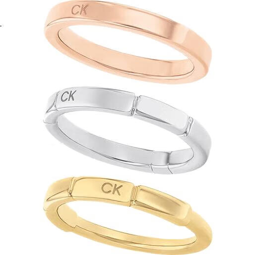Calvin Klein CK Sweet Cool Cube Ring Set for Women, Goddess Day And Christmas Gift, 35000458