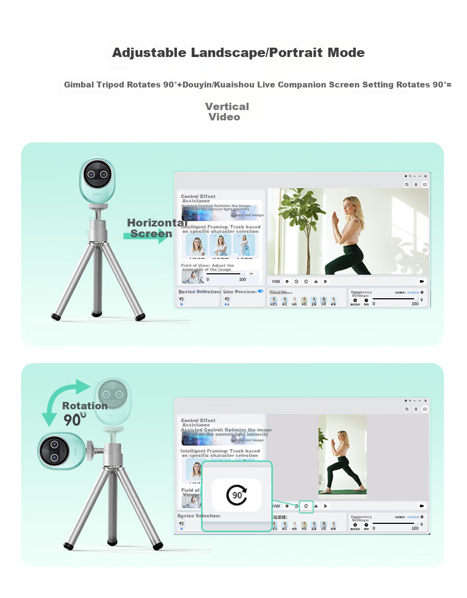 EMEET Piko Ultra HD 4K Dual-Lens AI Computer Webcam with Auto Focus, Brightness Compensation, Beauty Filter for Live Streaming, Video Conferencing, Online Classes, Desktop Decoration, Holiday Gift, Black 4