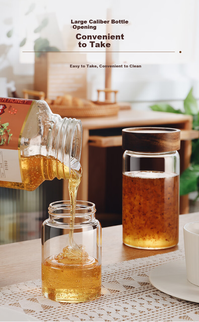 CRISTALGLASS Food-Grade Sealed Glass Jar for Coffee, Tea, Honey, Candy, Snacks, Kitchen Dry Goods Storage Container for Grains And Cereals 1300ml 4