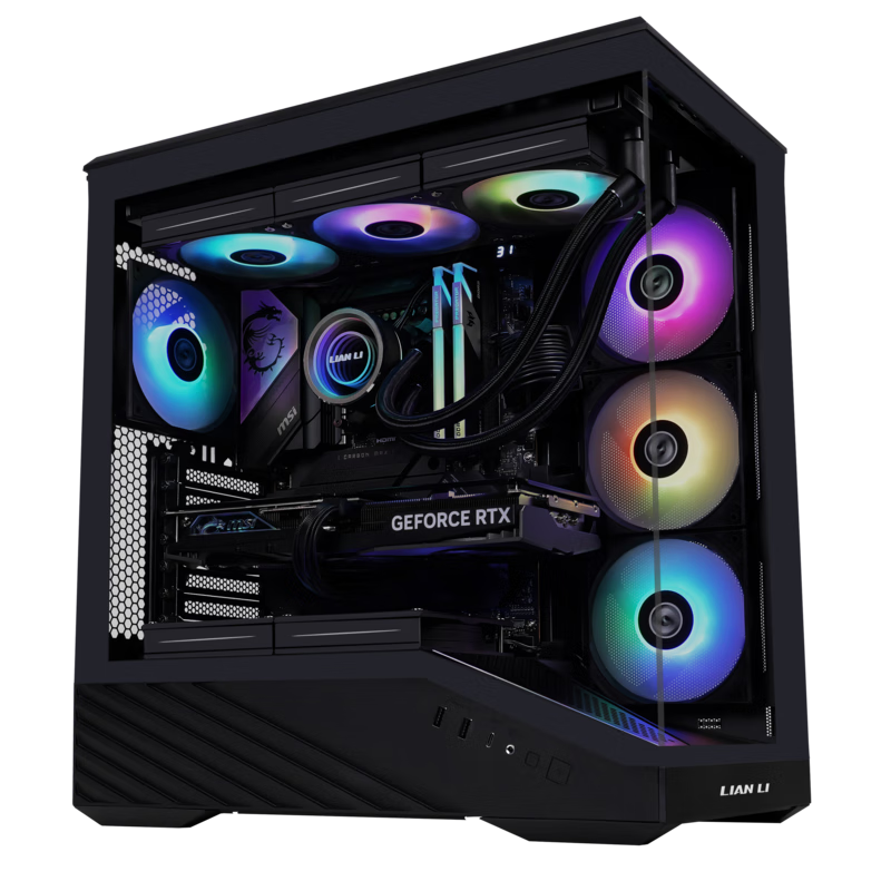 LIANLI Fengyi V100 Computer Case, Seaside View Case, Black / Supports ATX Motherboard / 360mm Water Cooling / Pre-Installed Graphics Card Bracket