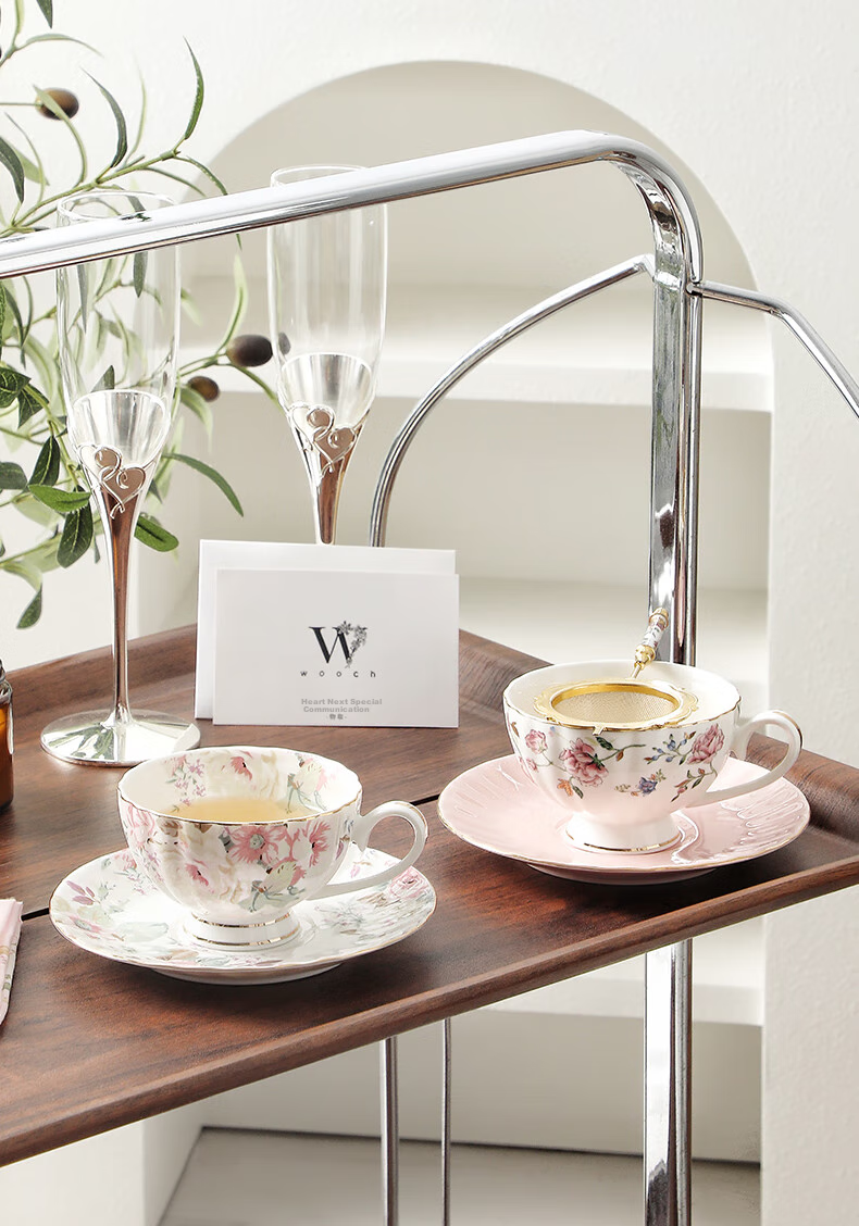 WOOCH Sweet Series Cup And Saucer Gift Box Set, Luxurious Exquisite Coffee Cups, Engagement Gifts, Wedding Favors, Housewarming Presents 1