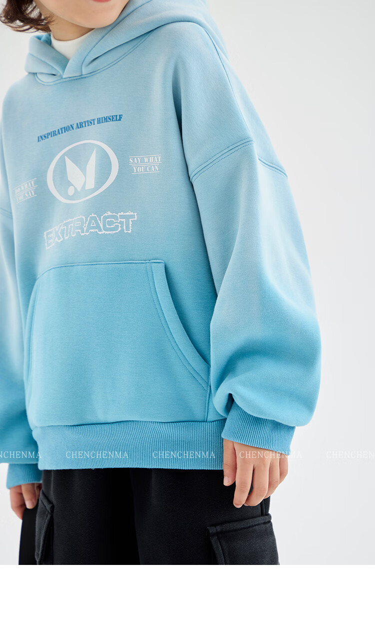 Chenchen Mom Gradient Parent-Child Gradient Color Hooded Fleece Sweatshirt 6762D 26