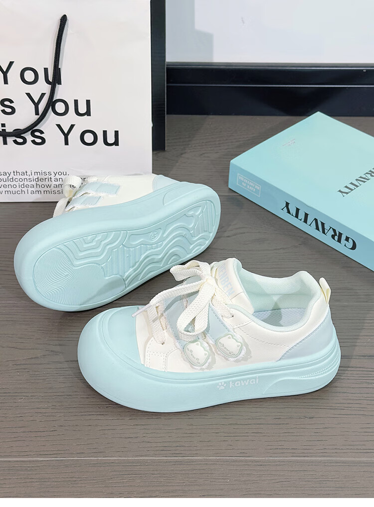 RENBEN Cute Velcro White Sneakers for Women, Popular Chunky Shoes, Versatile Canvas Shoes, White (Leather Surface), Size 40 45