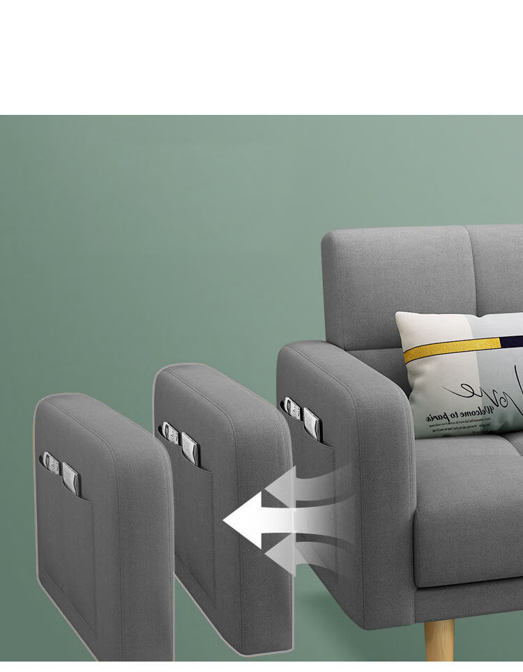 Huakaizhixing Sofa Bed, Dual-Purpose Folding Sofa And Bed, Two-Seater, Tech Fabric Sofa S96, Gray Tech Fabric, 2 Meters 9