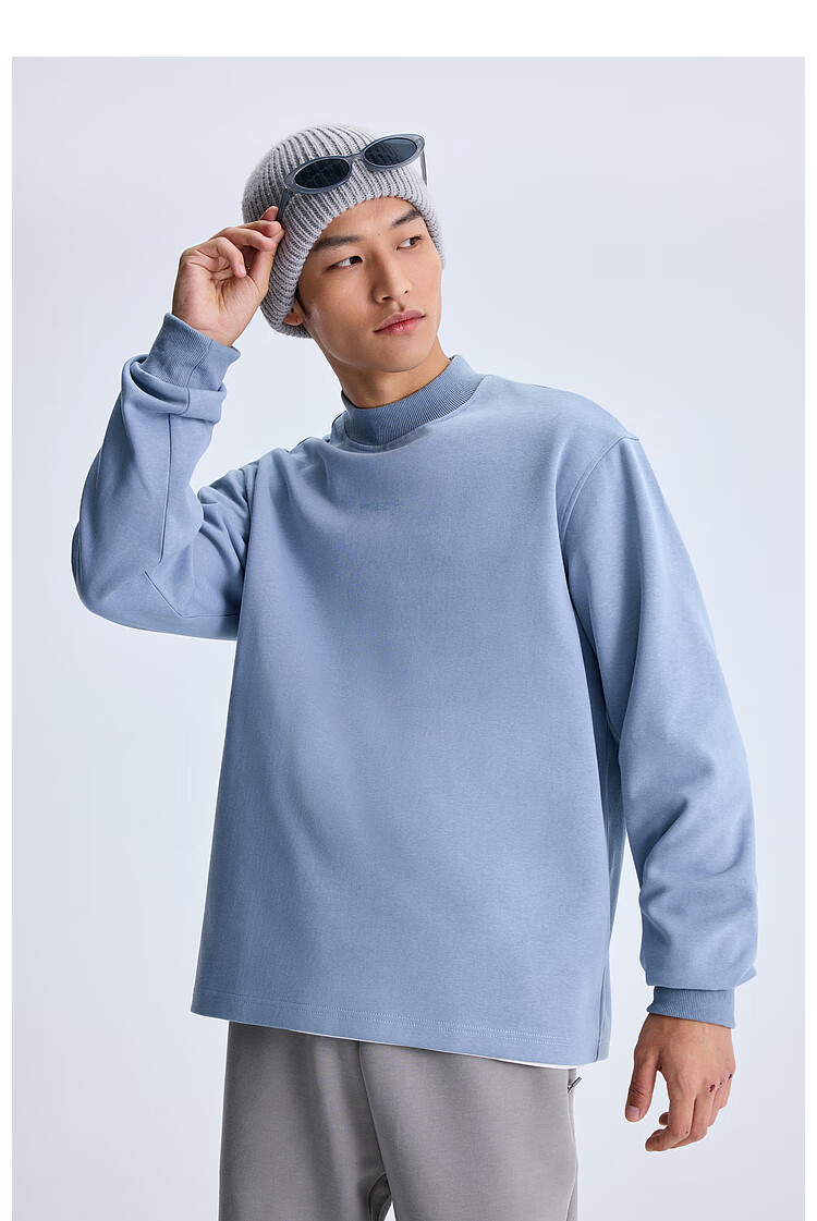 Meters Bonwe Sweatshirt, Unisex Style for Men And Women, New Autumn Collection, Solid Color Pullover, Simple Top, Trendy Loose Fit, Versatile Couple's Outfit 7