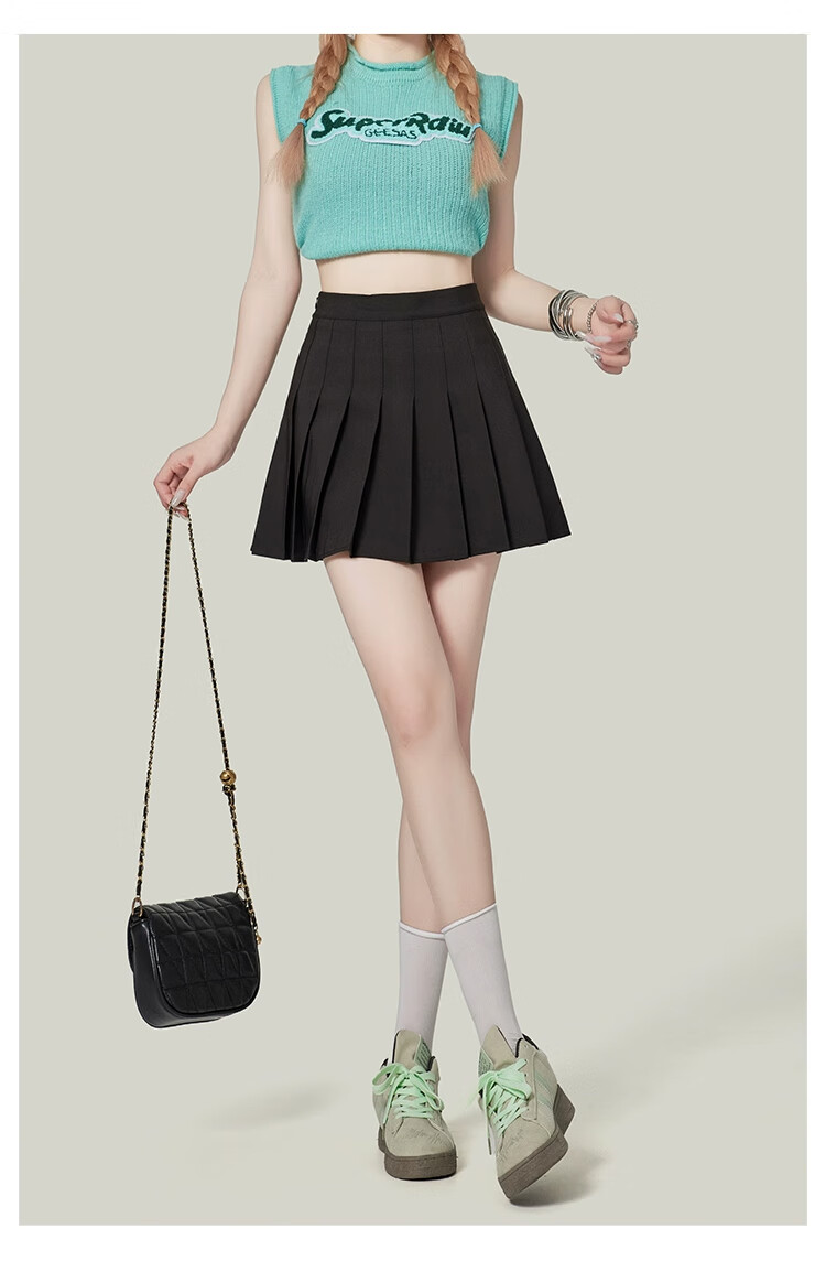 Ziyu Style Pleated Skirt for Women Petite High Waist Slimming Anti-Exposure Blazer Mini Skirt 2026 New Summer Bodycon Half Skirt 11