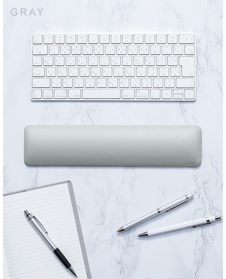 SANWA Ergonomic Keyboard Wrist Rest, Mechanical Keyboard Wrist Support, Office And Gaming Hand Rest, Soft Jelly Silicone, Washable, Non-Slip, GTOK8, Light Gray, L, 450mm 2