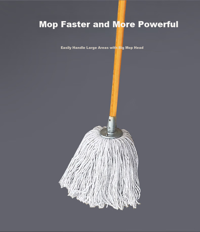CIRY Cotton Yarn Mop, 50CM Twist-Wringing Mop, Self-Wringing Mop with Lock, Rotating Lazy Mop, No-Hand Cleaning Floor Cloth Mop 6