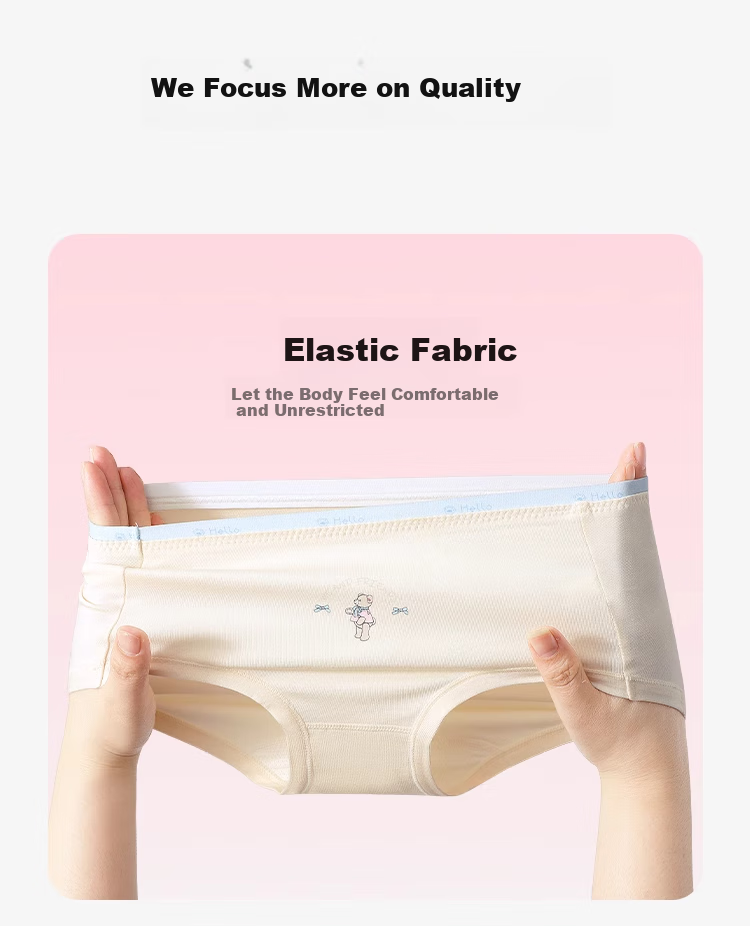 Bingxuemumian Girls' Underwear, Girls' Triangle Panties, 7A Antibacterial Cotton, Puberty Mid to High Waist, Middle And High School Students' Silk Shorts 15