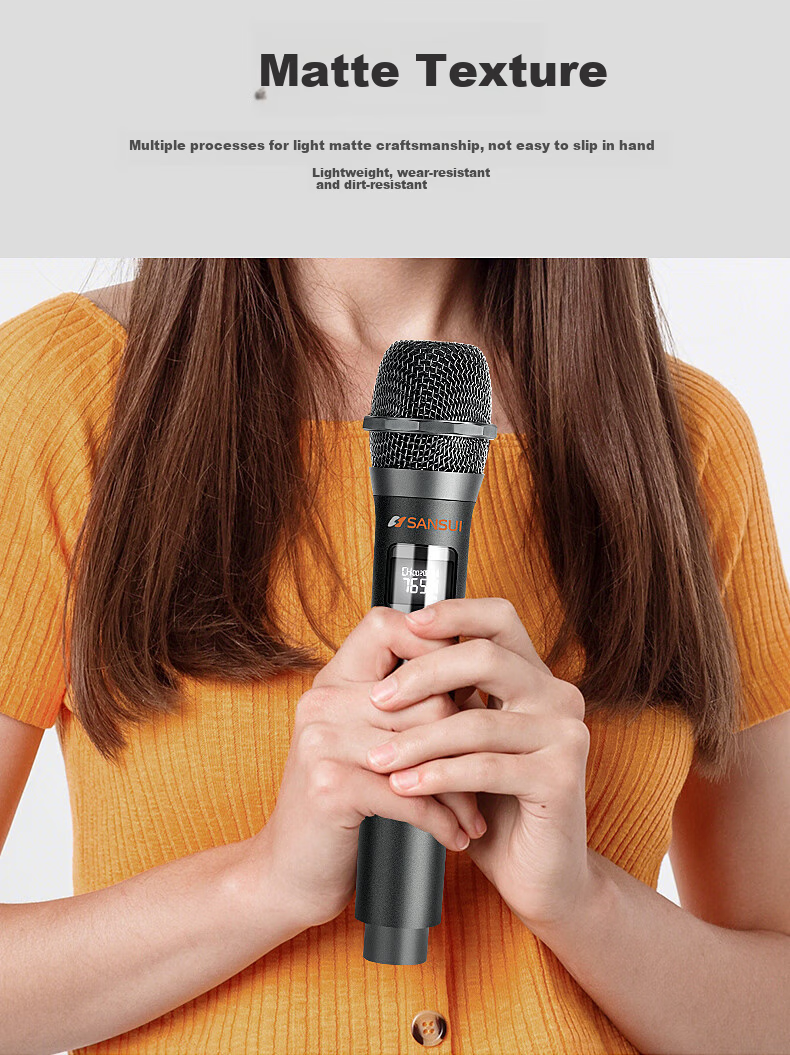 SANSUI KM3 Wireless Microphone, Professional U-Band One-To Wireless Microphones, KTV Sound System, Handheld Microphone for Stage Performance, Karaoke, Wedding Ceremonies 2