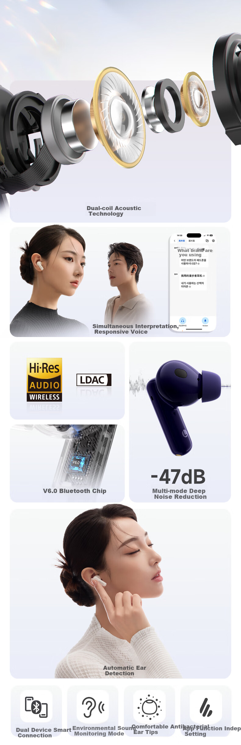 EDIFIER Lolli Pro 3i Active Noise Cancelling Bluetooth Headphones, Bluetooth 6.0 AI Translation, Compatible with Apple, Huawei, Xiaomi, OPPO Phones, Forest Gree 2