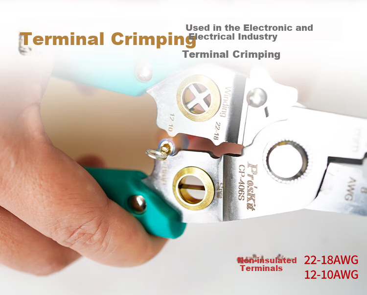 Pro'sKit CP-406S Multifunctional Wire Stripper, Terminal Crimping Pliers 4