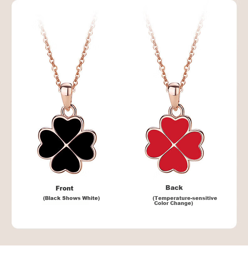 Grace Girl Four-Leaf Clover Necklace for Women, Simple And Elegant Rose Gold Collarbone Chain, Anniversary Birthday Gift for Girlfriend 19