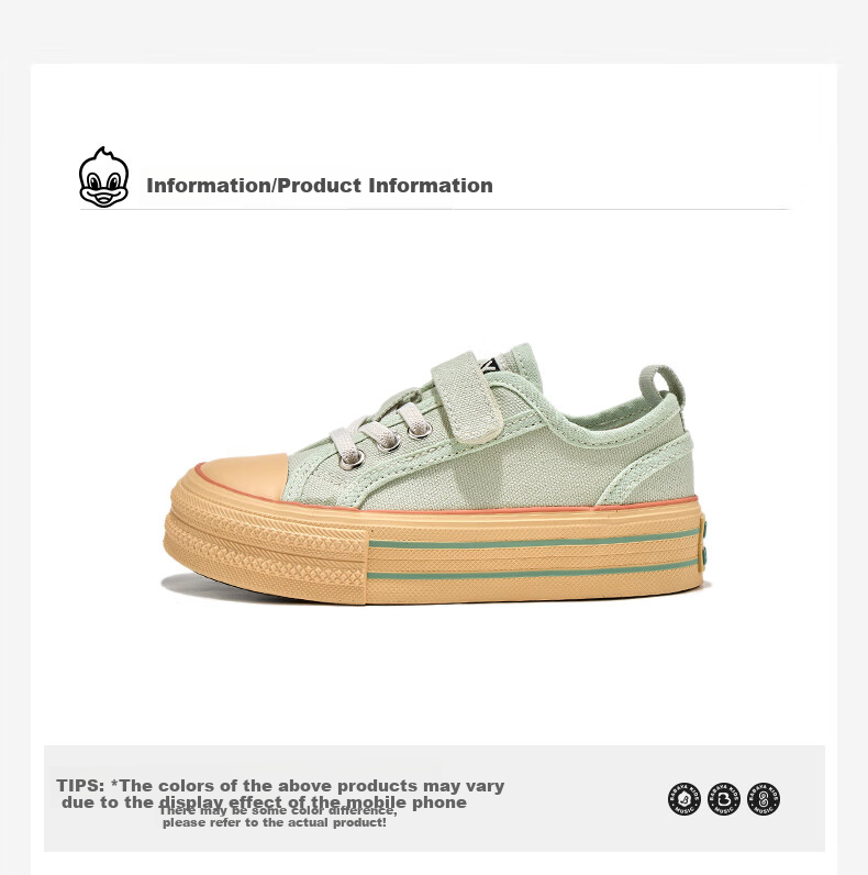 Babaya Children's Canvas Shoes, 2026 New Style Sneakers, Boys And Girls Shoes, Spring Season Children's And Parent-Child Shoes, Mint Green, Size 28 3
