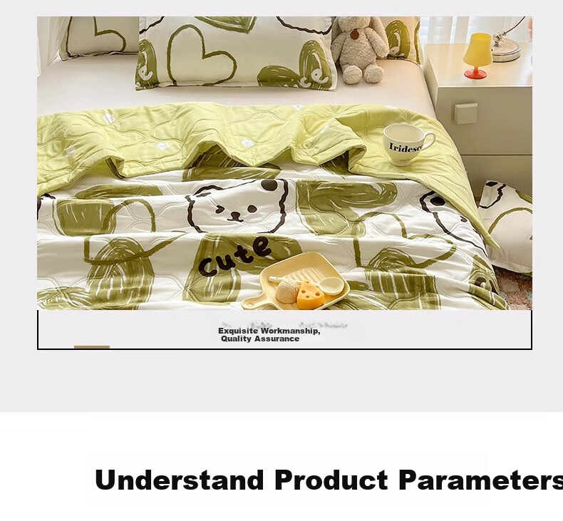 AVIVI Fiber Quilt, Washed Cotton Summer Cool Quilt, Thin Quilt, Air Conditioning Quilt, 2.5 Jin, 200*230cm, [Forest-Themed Little Bear] 11